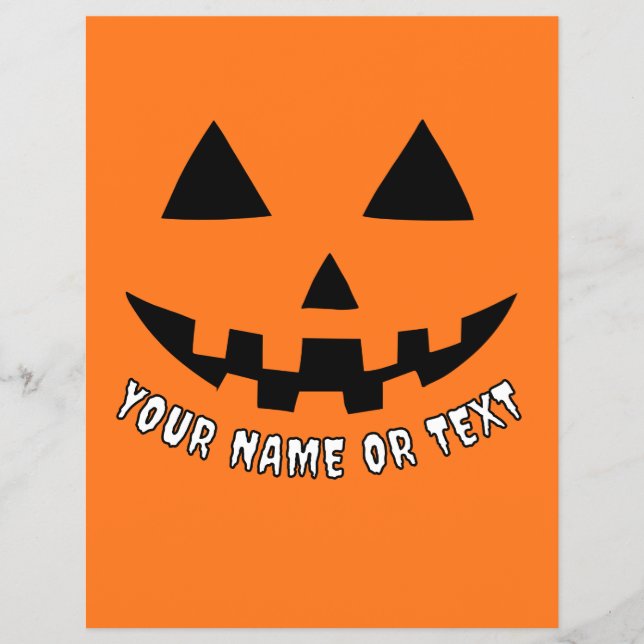 Personlig Pumpkin Halloween Namn & ANPASSNINGSBAR  Reklamblad (Framsidan)