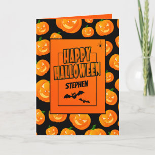 Personlig Pumpkin Happy halloween Hälsning Kort