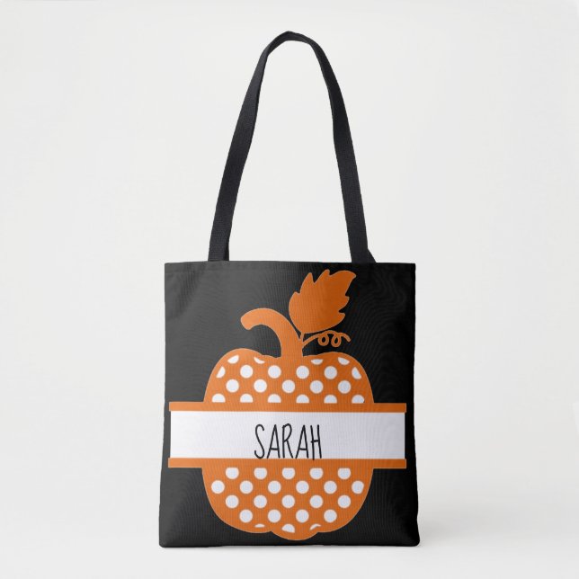 Personlig Pumpkin Harvest Design Tygkasse (Framsida)
