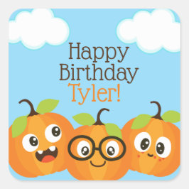 Personlig Pumpkin Patch Farm Barns födelsedag Fyrkantigt Klistermärke