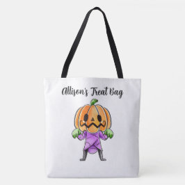 Personlig Pumpkin Treat Tote Bag Tygkasse