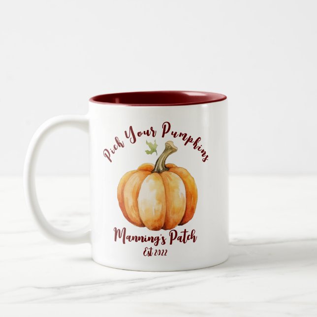 Personlig Pumpkin Två-Tonad Mugg (Vänster)