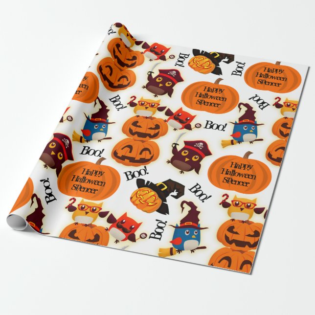 Personlig Pumpkins Halloween Presentpapper (Utrullad)