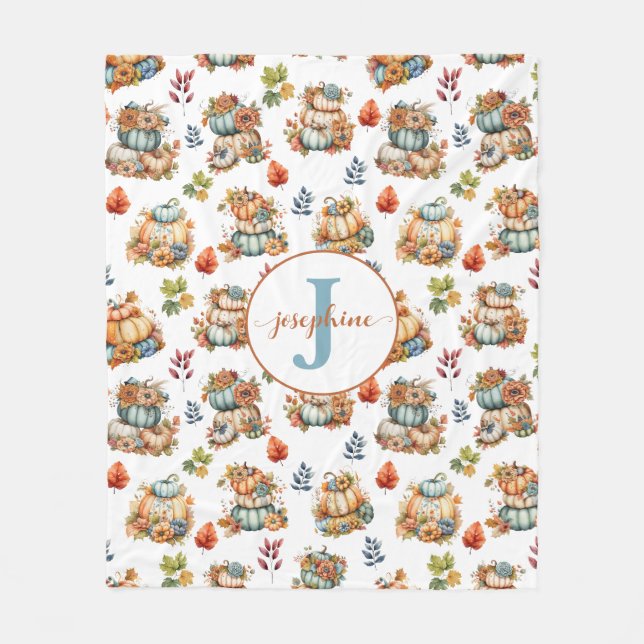 Personlig Pumpkins Land Chic Fleece Blanket (Framsidan)