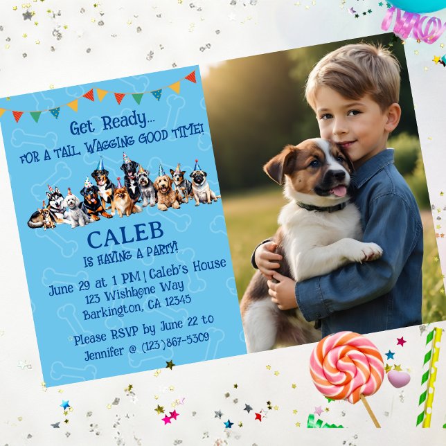 Personlig Puppy Hund Birthday Inbjudningar (Skapare uppladdad)