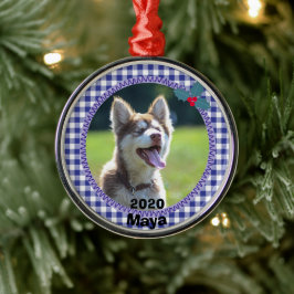 Personlig Puppy Hund-julfoto Julgransprydnad Metall