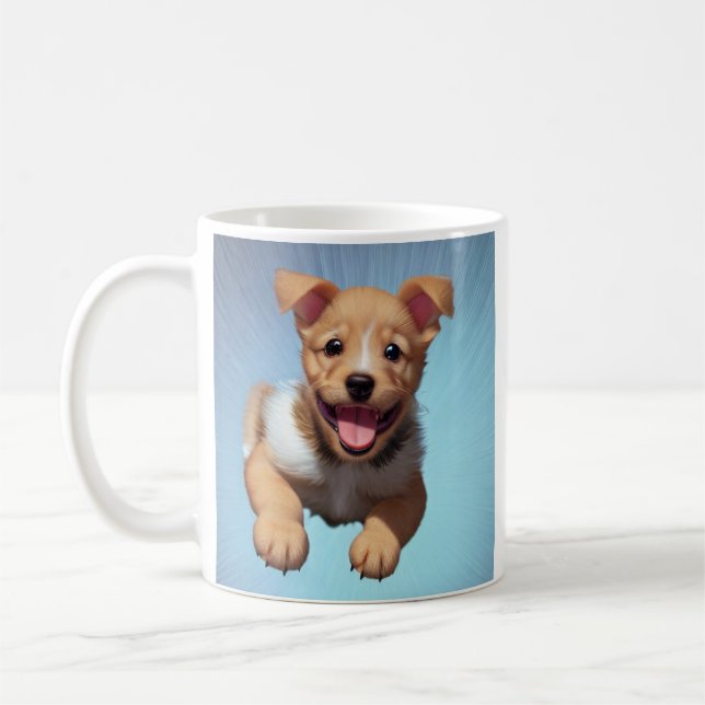 Personlig Puppy-Hund Kaffemugg (Vänster)