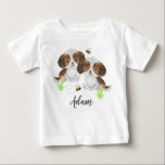 Personlig Puppy Hund Kids Namn Birthday T Shirt<br><div class="desc">Doppor och humla personlig t-shirt för baby eller barn. © StarJamForKids</div>