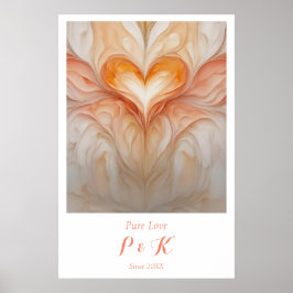 Personlig "Pure Kärlek" Monogram för par Poster
