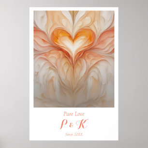Personlig "Pure Kärlek" Monogram för par Poster