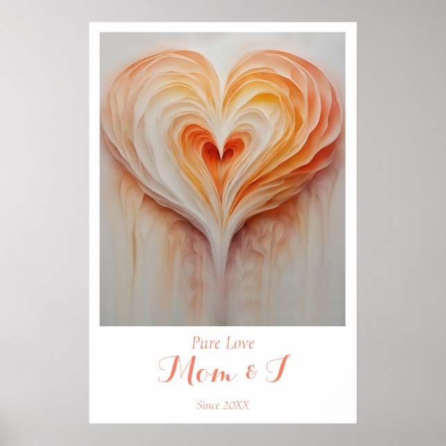 Personlig "Pure Kärlek" Wall Art - Mamma och I Poster (Framsidan)