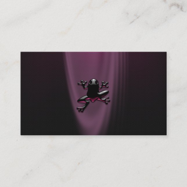 Personlig purpurfärgad Froggy eller visitkortar Visitkort (Framsida)