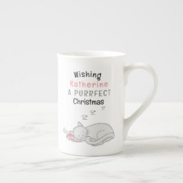 Personlig Purrfect-julklapp Bone China Mugg Benporslin Mugg