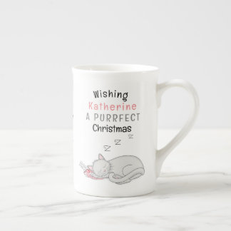 Personlig Purrfect-julklapp Bone China Mugg Benporslin Mugg