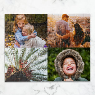 Personlig Puzzle 4 Photo Kant Print Collage Pussel