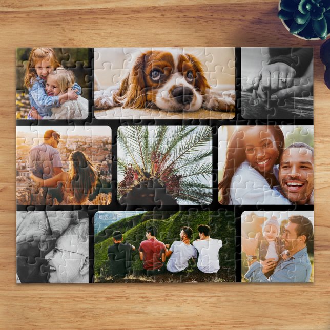 Personlig Puzzle 9 Photo Collage in Black Ram Pussel (Skapare uppladdad)