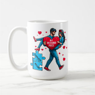Personlig Puzzle of Kärlek - Mitt saknade Biet Kaffemugg