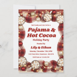 Personlig Pyjamas & Varm Choklad Julfest Inbjudningar