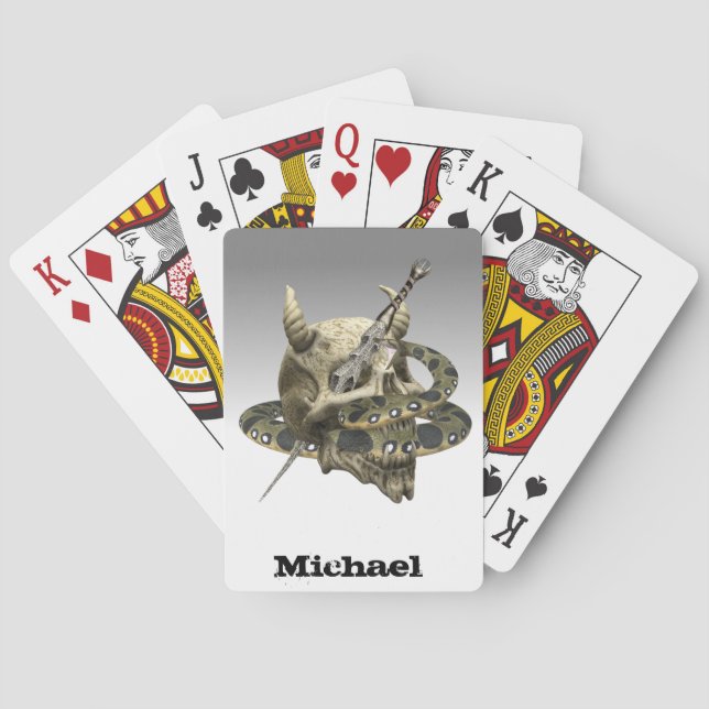 Personlig Python Snake Demon Skull Casinokort (Baksidan)