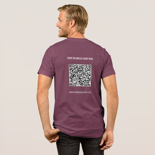 Personlig QR-Anpassningsbar, text, arbete T Shirt (Baksida full)