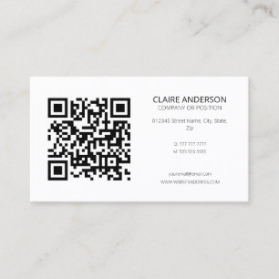 Personlig QR Code Modern White Anpassningsbar Logo Visitkort