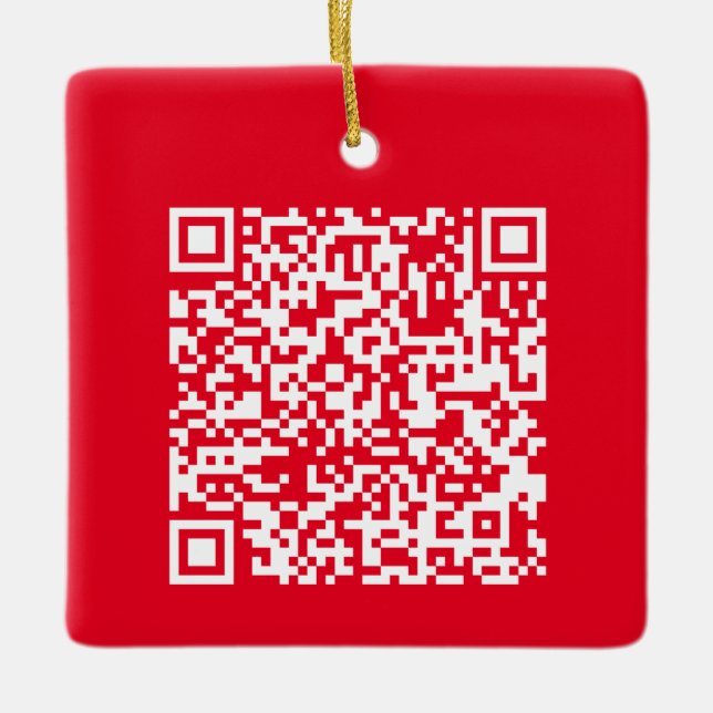 Personlig QR-kod Anpassad URL Julgransprydnad Keramik (Framsida)