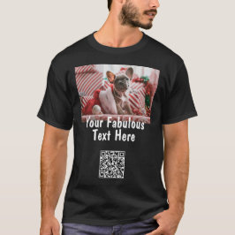 Personlig QR-kod, foto och text T Shirt