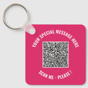 Personlig QR-kod med egen text Nyckelring