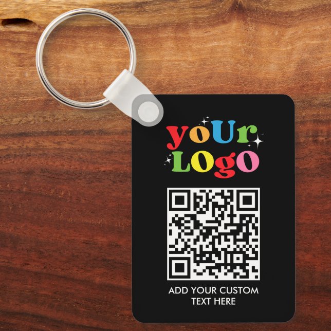 Personlig QR-kod och logotyp Nyckelring (Framsida)