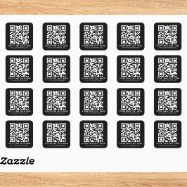 Personlig QR-kod och text Fyrkantigt Klistermärke