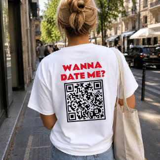 Personlig QR-kod – Vill du dejta/gifta dig Cool T Shirt