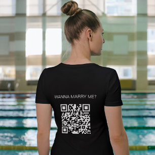 Personlig QR-kod Wanna Marry Me T Shirt