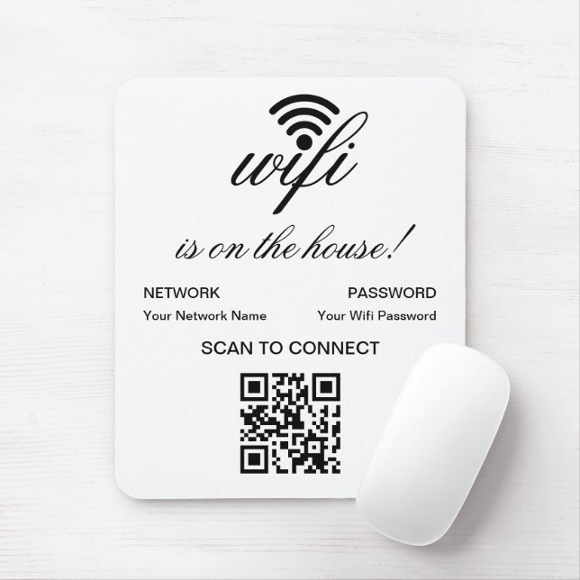 Personlig QR-kod WiFi Internet Scan to Connect Musmatta (Med mus)