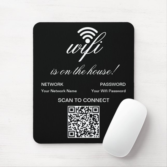 Personlig QR-kod WiFi Internet Scan to Connect Musmatta (Med mus)