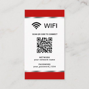 Personlig QR-kod Wifi-nätverk och lösenord Visitkort