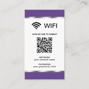 Personlig QR-kod Wifi-nätverk och lösenord Visitkort