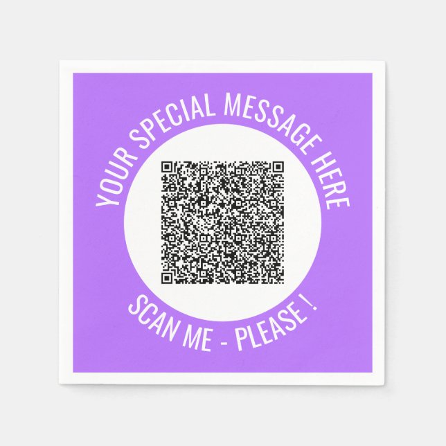 Personlig QR-kodblöjor med Anpassningsbar Pappersservett (Framsidan)