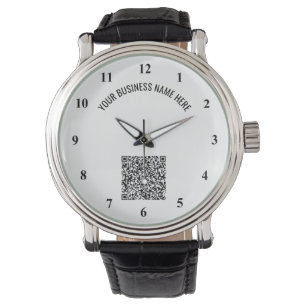 Personlig QR-koden och Anpassningsbar Text Watch Armbandsur
