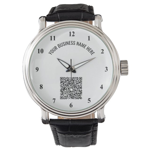 Personlig QR-koden och Anpassningsbar Text Watch Armbandsur (Framsida)