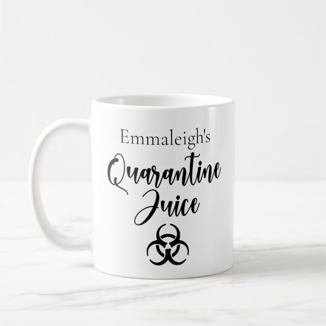 Personlig Quarantine Juice Funny Kaffemugg (Vänster)