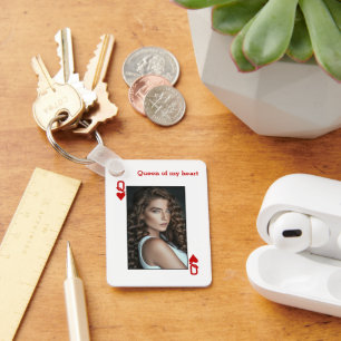 Personlig Queen of Hearts Nyckelring