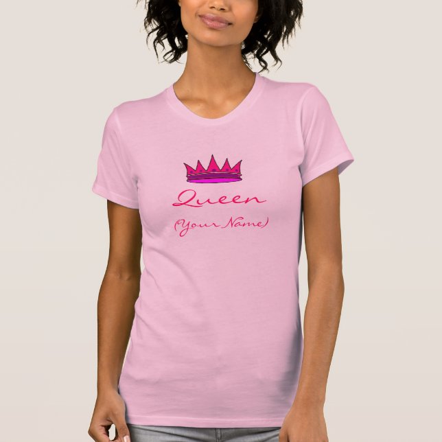 Personlig Queen-shirt (rosa krona) Tee (Framsida)