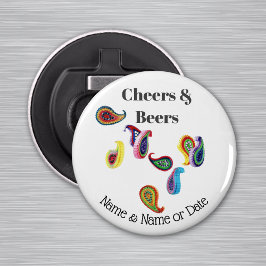 Personlig Quilled Paisley 2,25-tums Magnet Flasköppnare