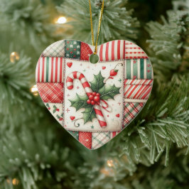 Personlig Quilters Patchwork Star Jul Julgransprydnad Keramik