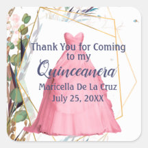 Personlig Quinceañera Gift Favor Sticker