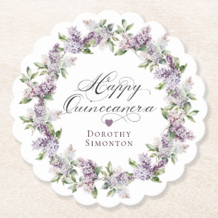 Personlig Quinceanera Lila Lilac Flower Underlägg Papper