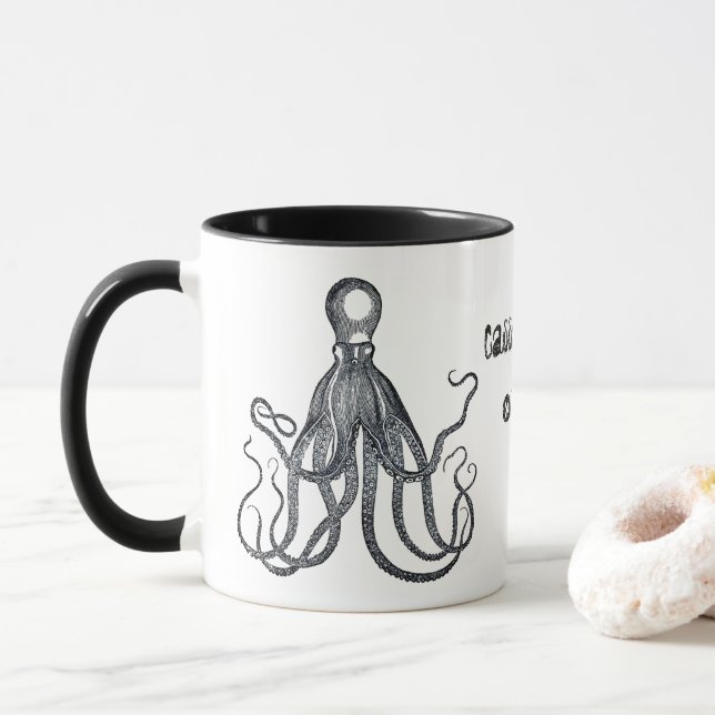 Personlig Quirky Octopus Mugg (Med munk)