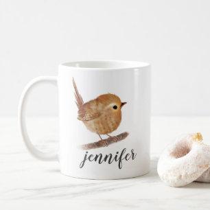 Personlig Quirky Wren Bird Mugg