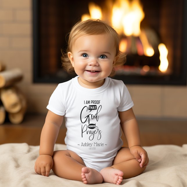 Personlig Quote God Answers Prayers T Shirt (Personalized Quote God Answers Prayers Baby Bodysuit)