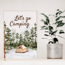 Personlig Quote Watercolor Camping in Nature